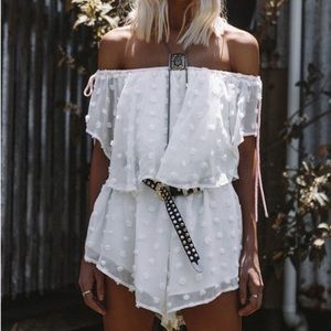 SABO SKIRT - bold polka frill play suit